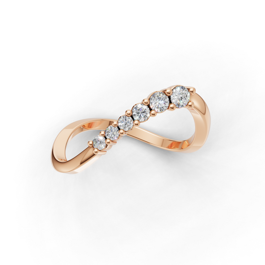 Infinity Diamond Ring – Elegant Twist Band Designer Jewelry