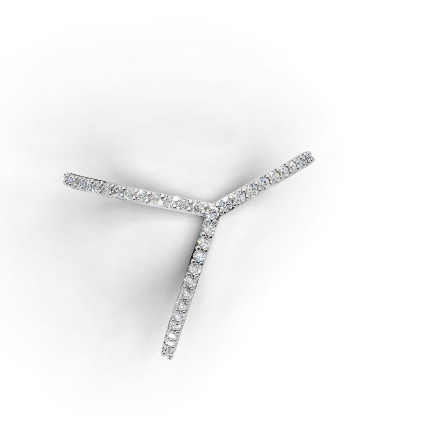 Geometric V and Circle Diamond Ring – Contemporary Designer Statement Ring