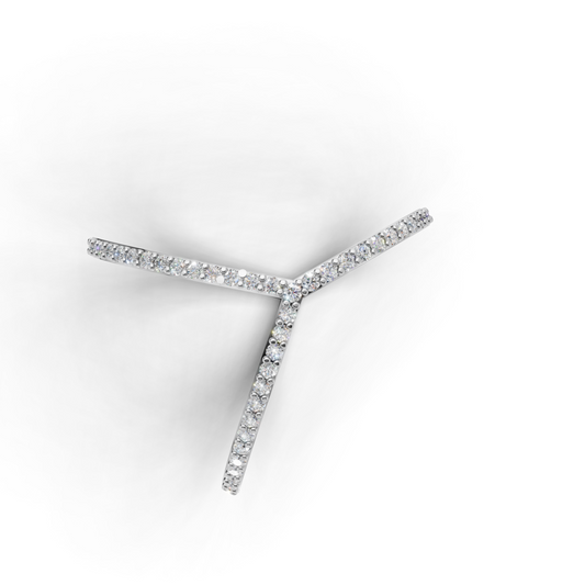 Geometric V and Circle Diamond Ring – Contemporary Designer Statement Ring