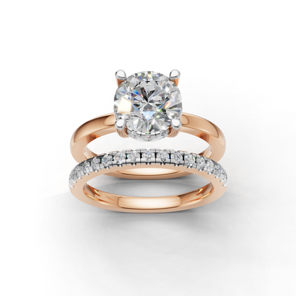 Diamond Engagement Ring Set with Round Brilliant Cut