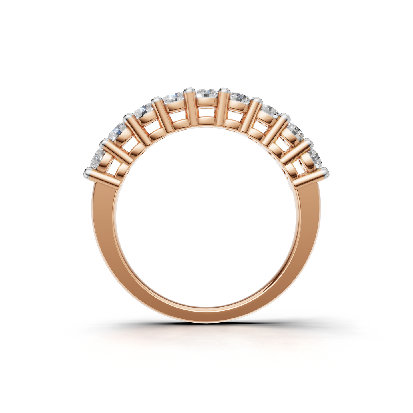 Diamond Half Eternity Ring – Classic Prong Set Band for Everyday Elegance