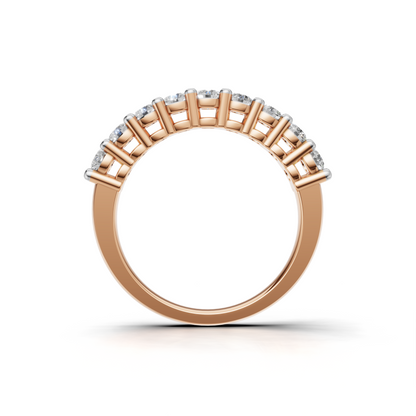 Diamond Half Eternity Ring – Classic Prong Set Band for Everyday Elegance