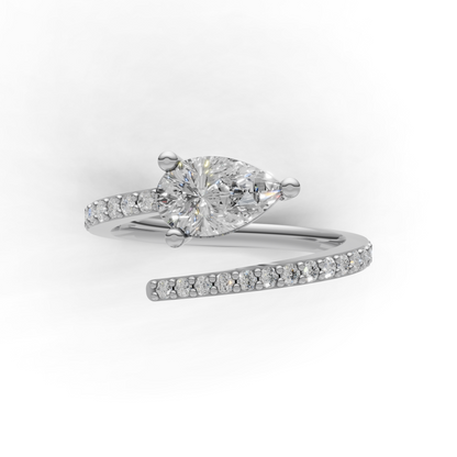 Pear Cut Diamond Engagement Ring – Modern Split Shank Design