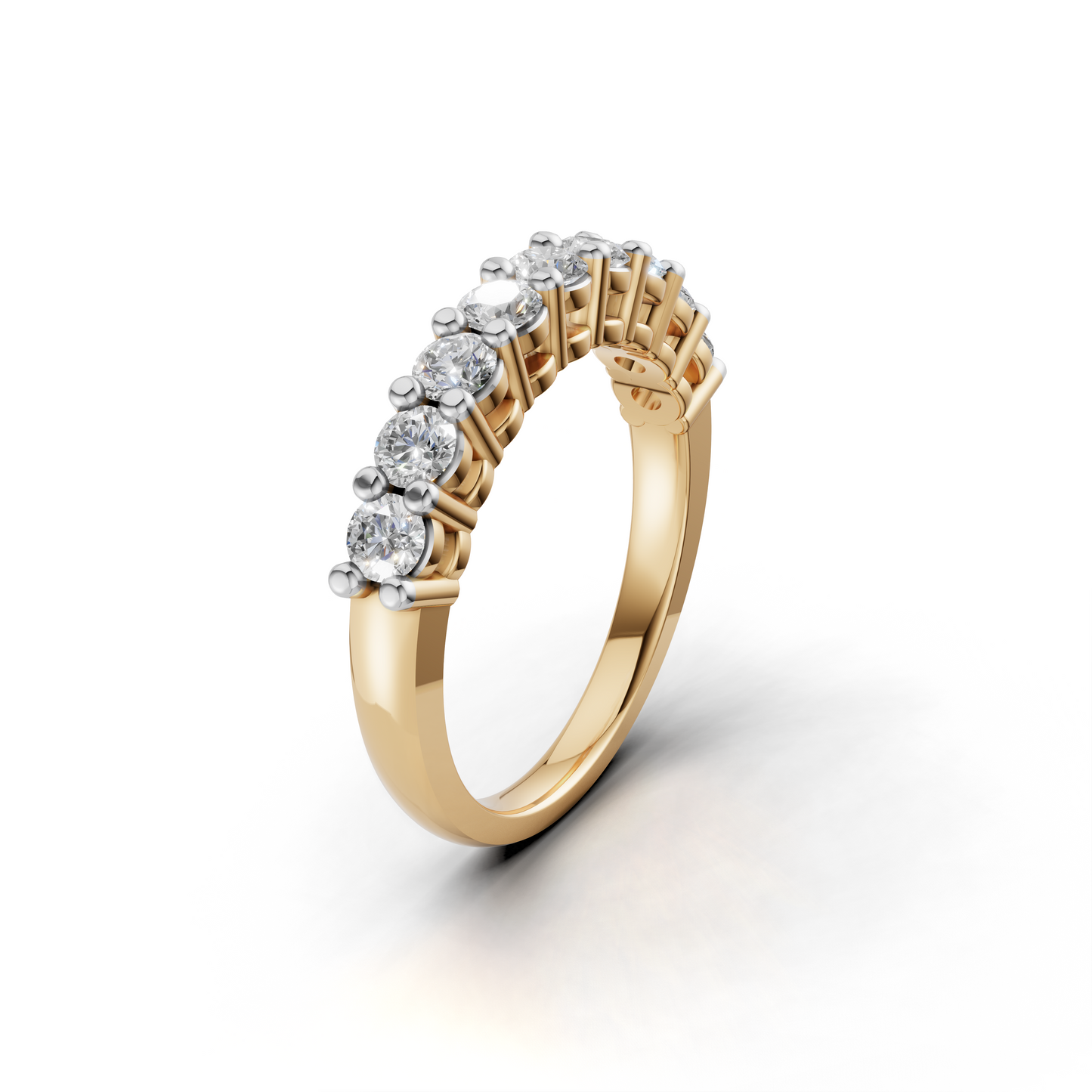 Diamond Half Eternity Ring – Classic Prong Set Band for Everyday Elegance
