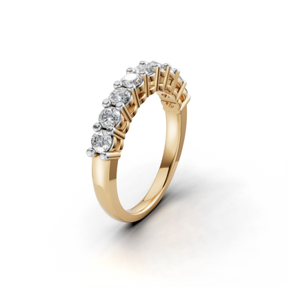 Diamond Half Eternity Ring – Classic Prong Set Band for Everyday Elegance
