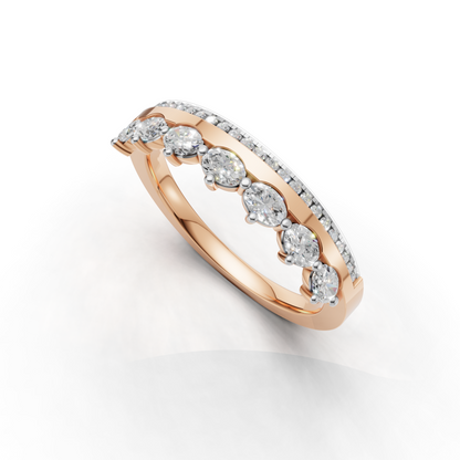 Marquise and Round Diamond Stacking Band
