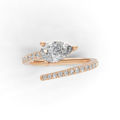 Pear Cut Diamond Engagement Ring – Modern Split Shank Design