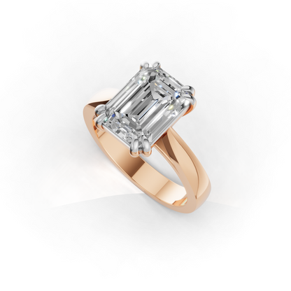 Emerald Cut Solitaire Diamond Engagement Ring