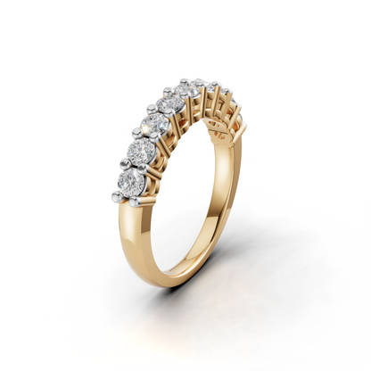 Diamond Half Eternity Ring – Classic Prong Set Band for Everyday Elegance