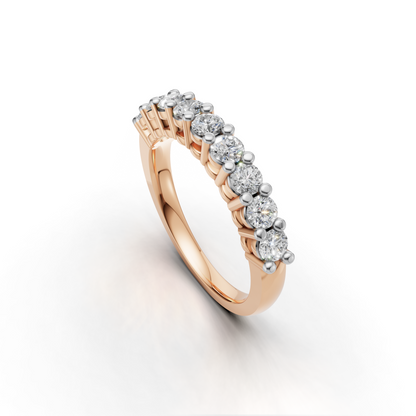 Diamond Half Eternity Ring – Classic Prong Set Band for Everyday Elegance