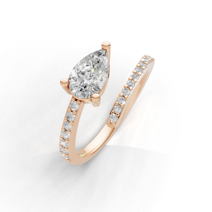 Pear Cut Diamond Engagement Ring – Modern Split Shank Design
